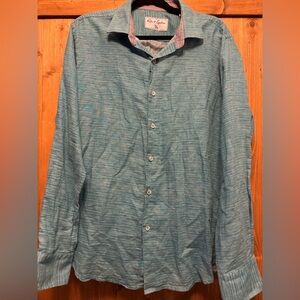 Robert Graham Teal Button Down Shirt